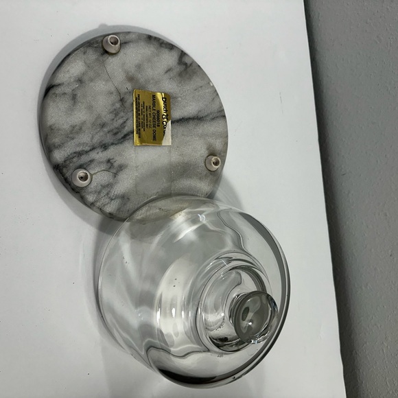 Dutch Garden Grey Marble & Glass Cloche Dome Cheese Keeper Tray Platter Server - Picture 6 of 8